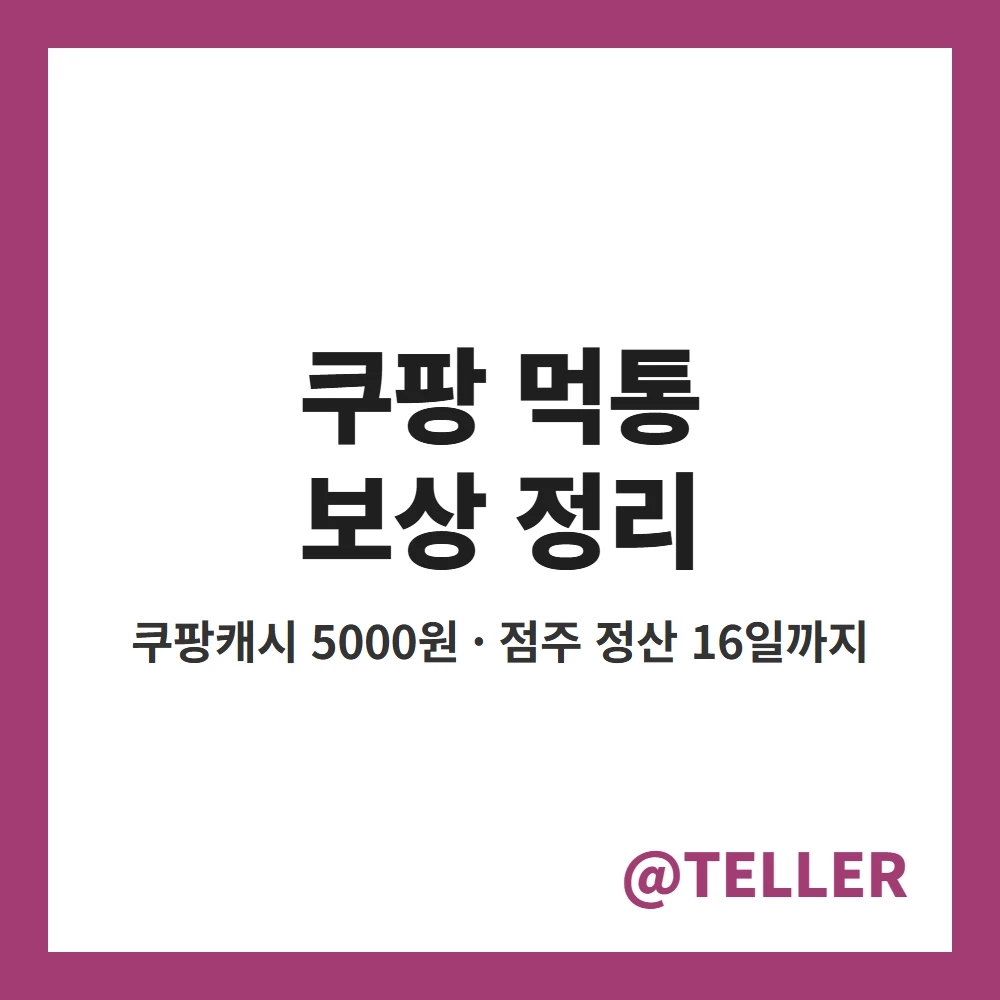 쿠팡 먹통 보상 대상별 정리