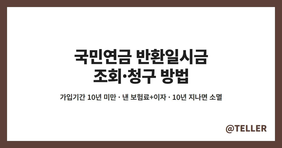 국민연금 반환일시금 조회 청구 방법 10년 소멸시효
