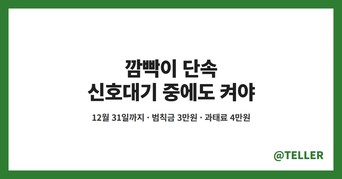 깜빡이 단속 좌회전 차로 신호대기 중에도 방향지시등 켜야