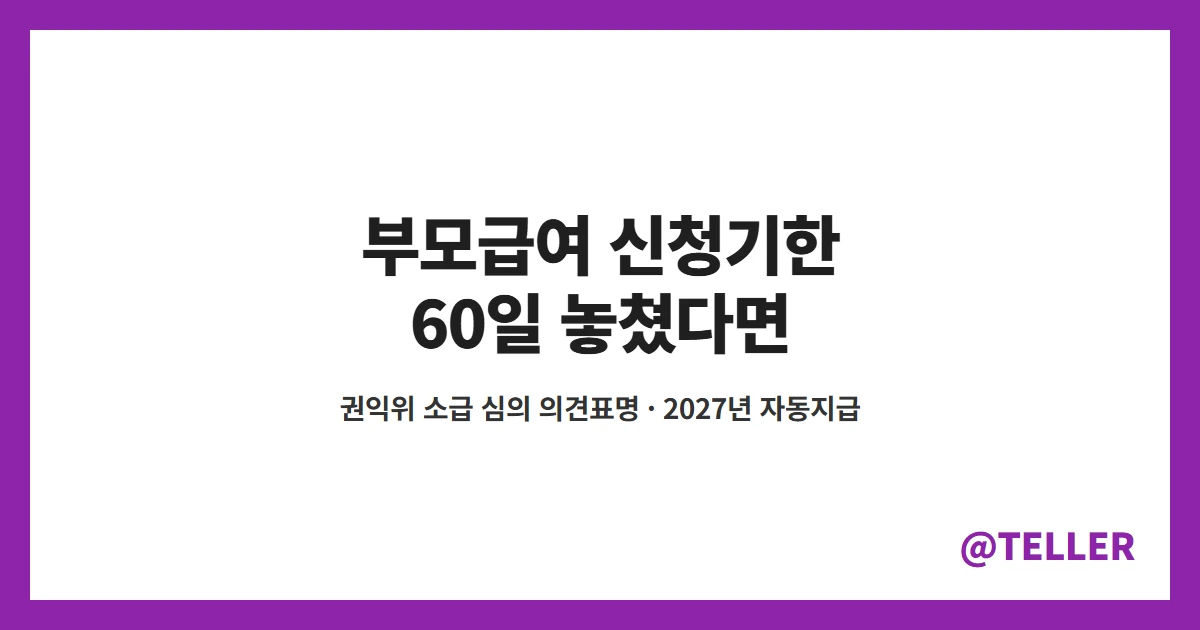 부모급여 신청기한 60일 놓쳤다면 권익위 소급 심의 의견표명