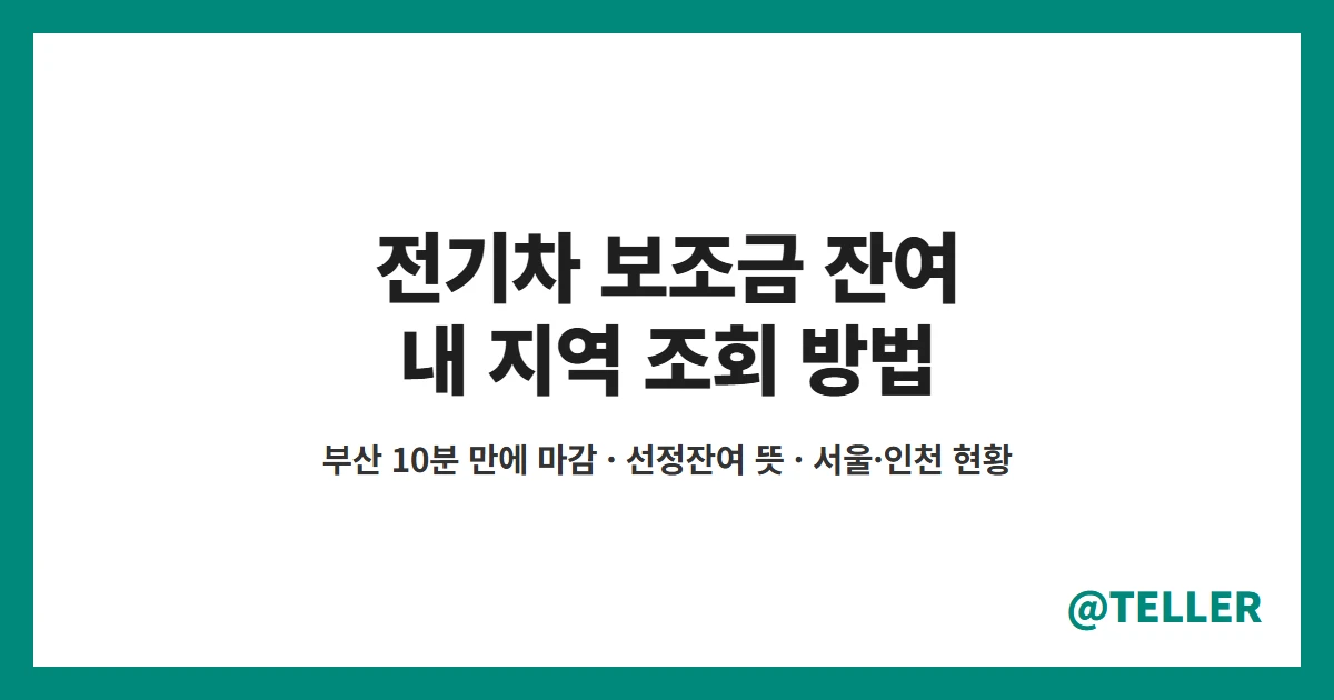 전기차 보조금 잔여 조회 방법 부산 10분 만에 마감